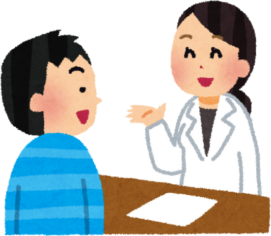 Illustration of a Female Pharmacist Consulting with a Male Patient